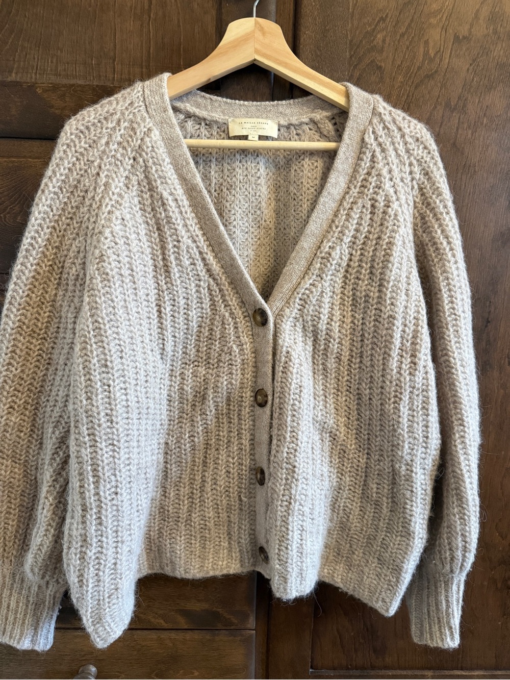 Sezane Basile Cardigan in Light Beige medium